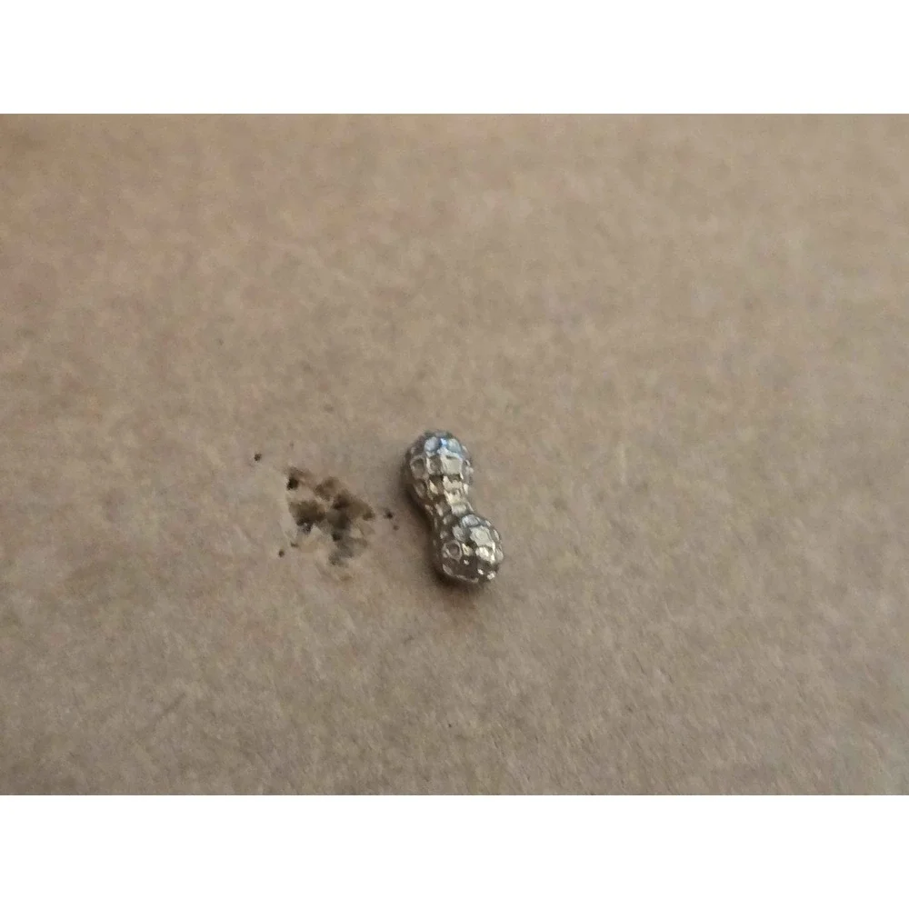 Vintage Silver Tone Figural Peanut Lapel Vest Hat Pin J2